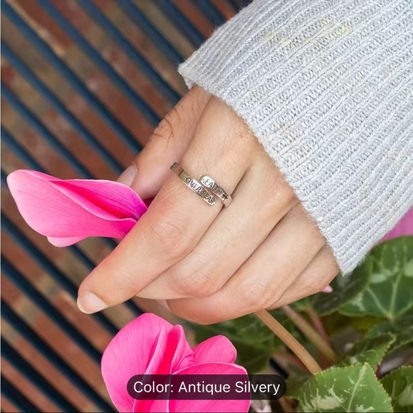 Faith Over Fear Cross Open Adjustable Minimalist Ring, Inspirational Gift NEW PC - Picture 4 of 7